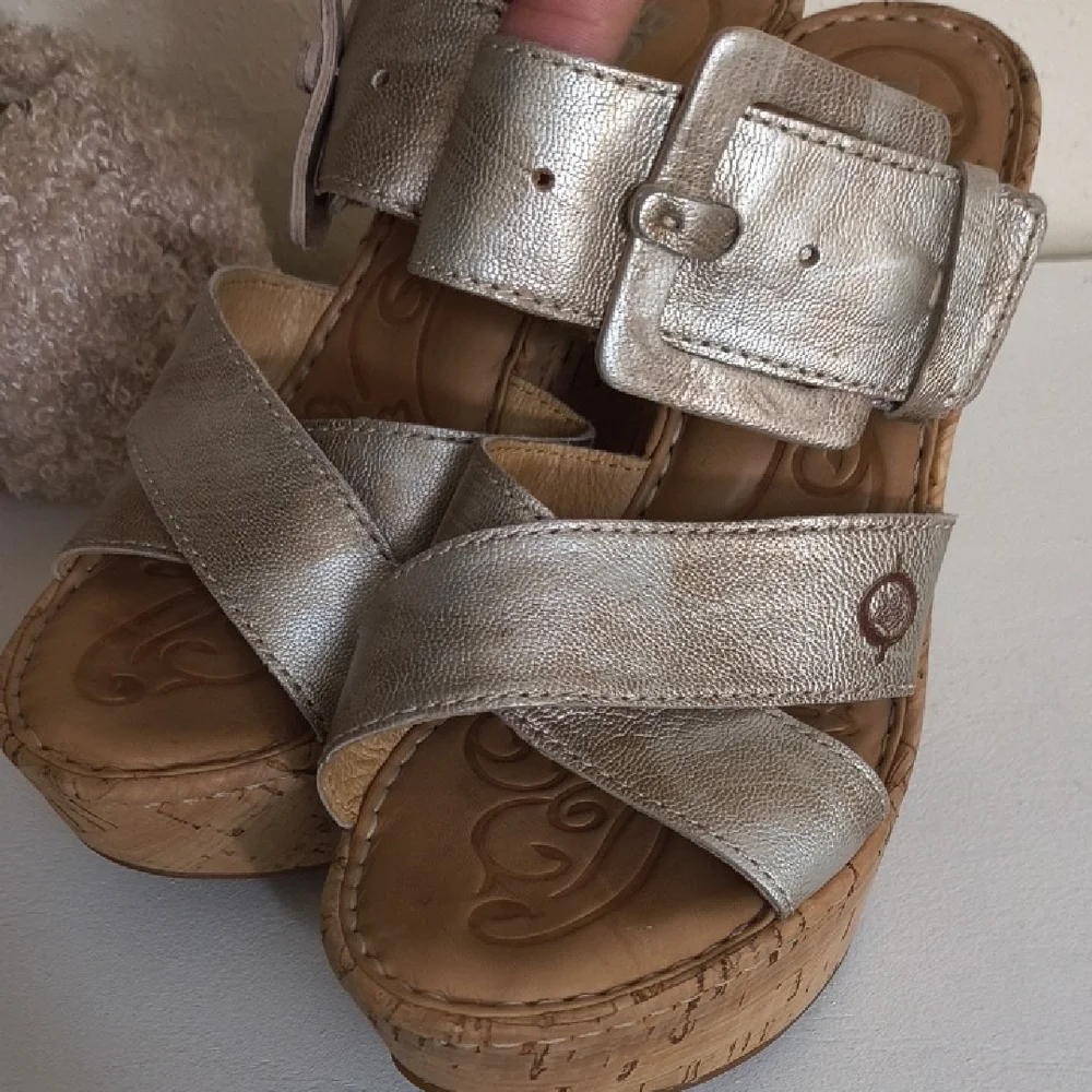 Born Women's Silver Platform Sandals - Picture 11 of 11